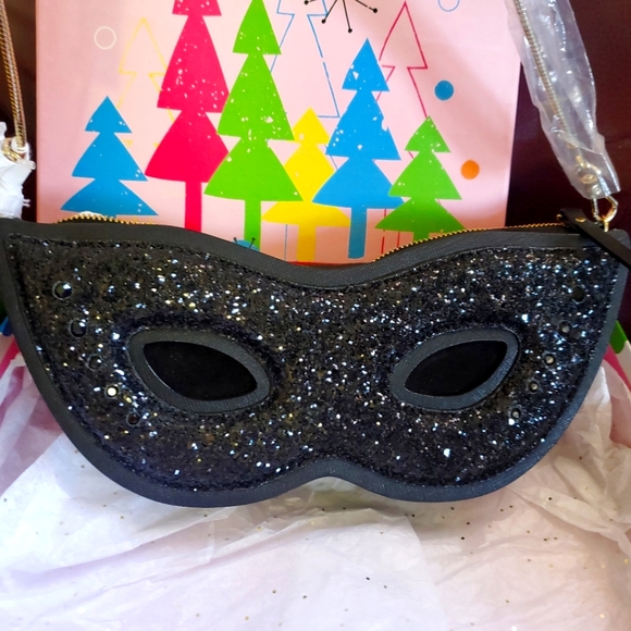 NWT Kate Spade "Dress The Part" black glitter clutch. - Picture 1 of 9